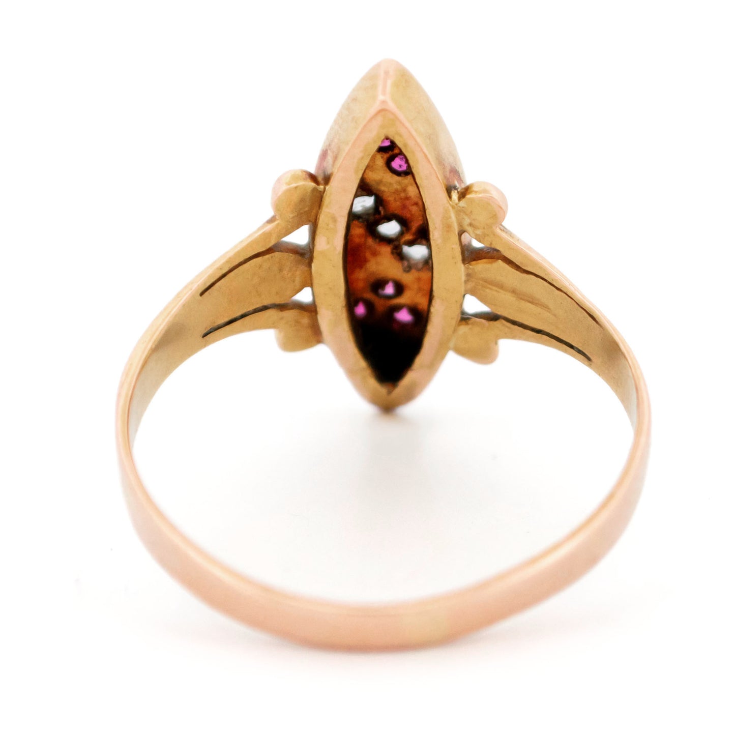 Diamond Ruby 14k Navette-Shape Ring 16912-9014