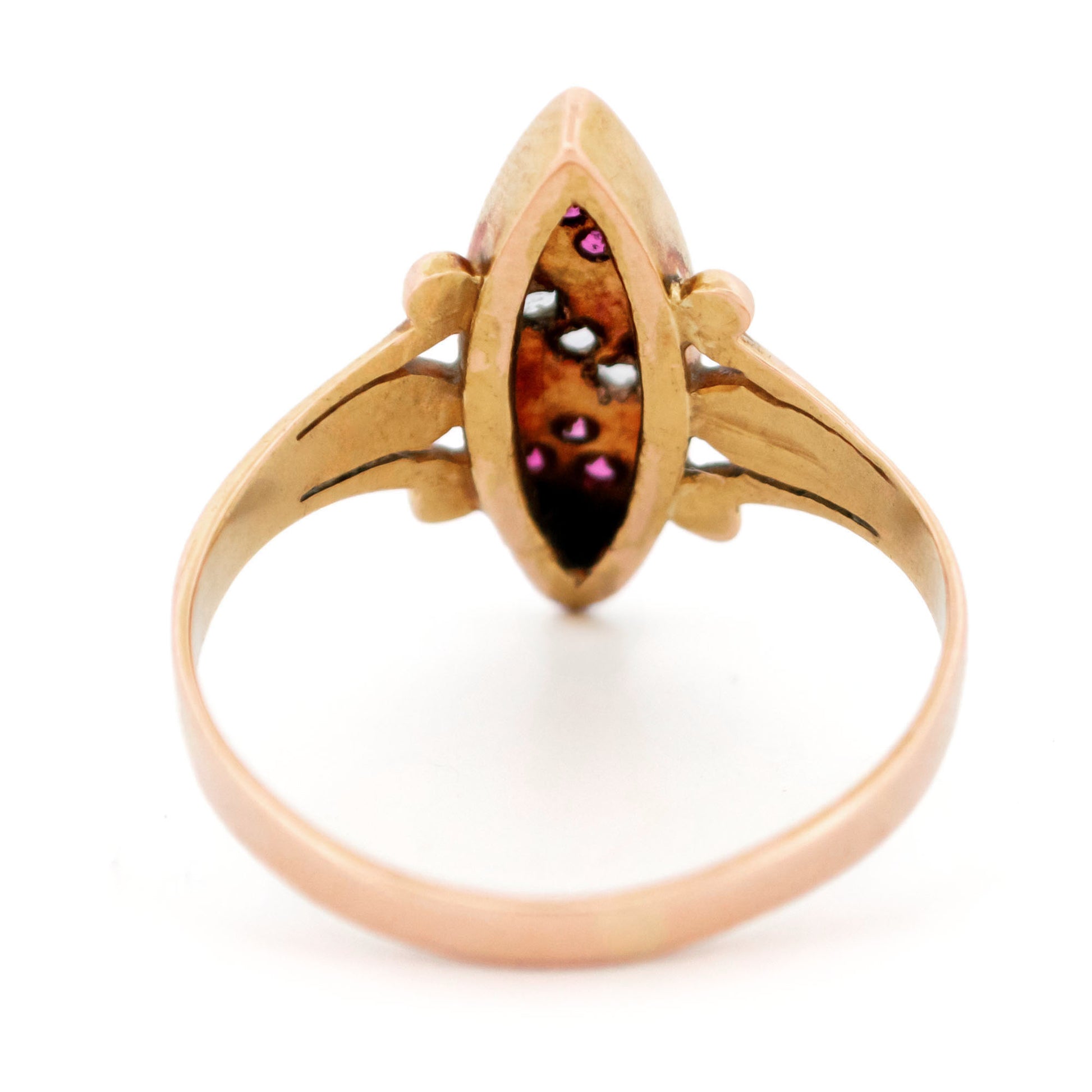 Diamond Ruby 14k Navette-Shape Ring 16912-9014