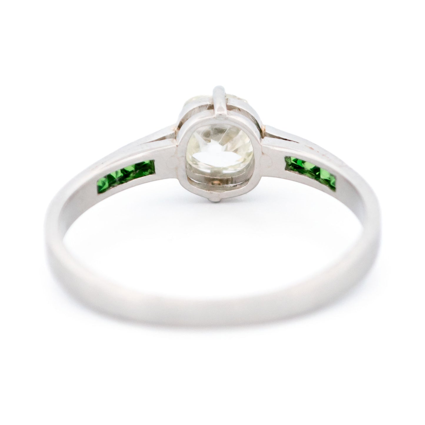Diamond Garnet Platinum Solitaire Ring 16983-5214