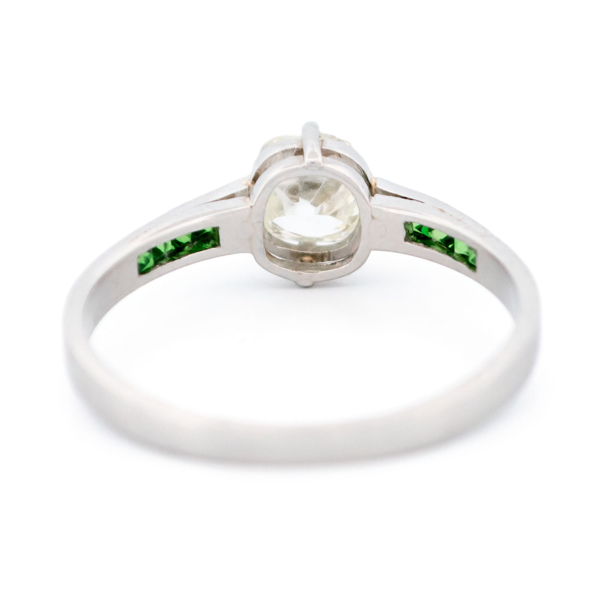 Diamond Garnet Platinum Solitaire Ring 16983-5214