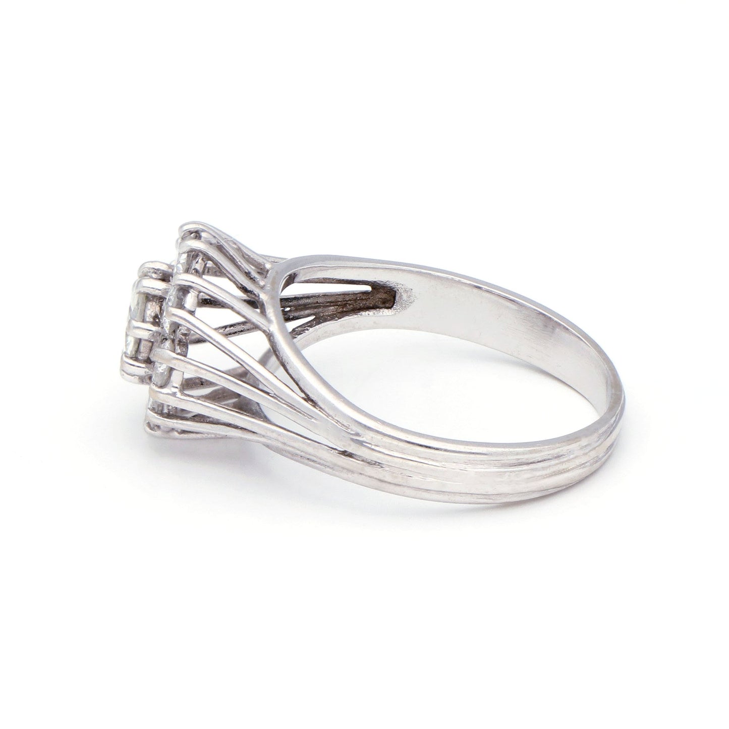 Vintage Diamond 14k Cluster Engagement Ring. 0.84cts