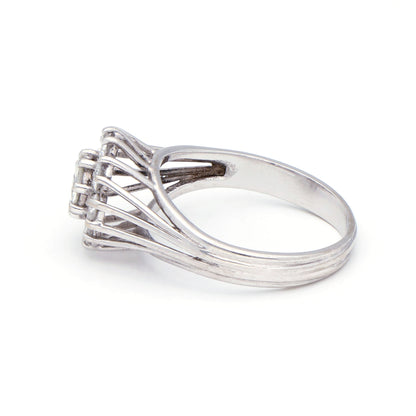 Vintage Diamond 14k Cluster Engagement Ring. 0.84cts