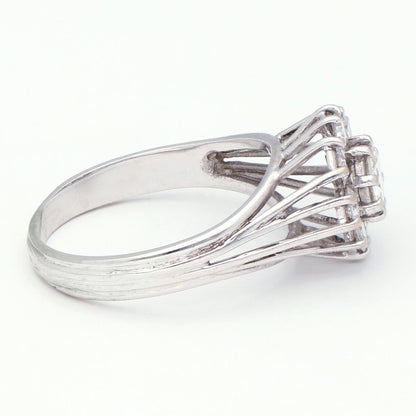 Vintage Diamond 14k Cluster Engagement Ring. 0.84cts