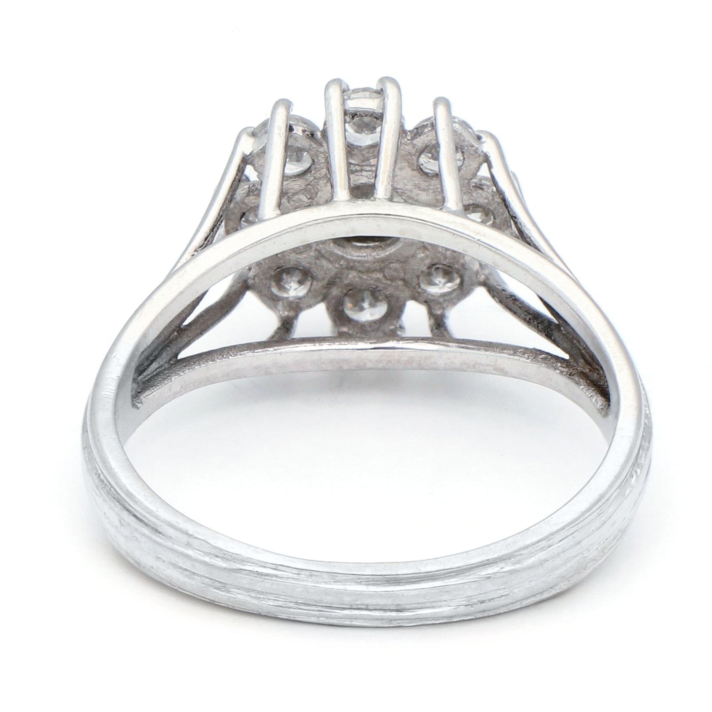 Vintage Diamond 14k Cluster Engagement Ring. 0.84cts