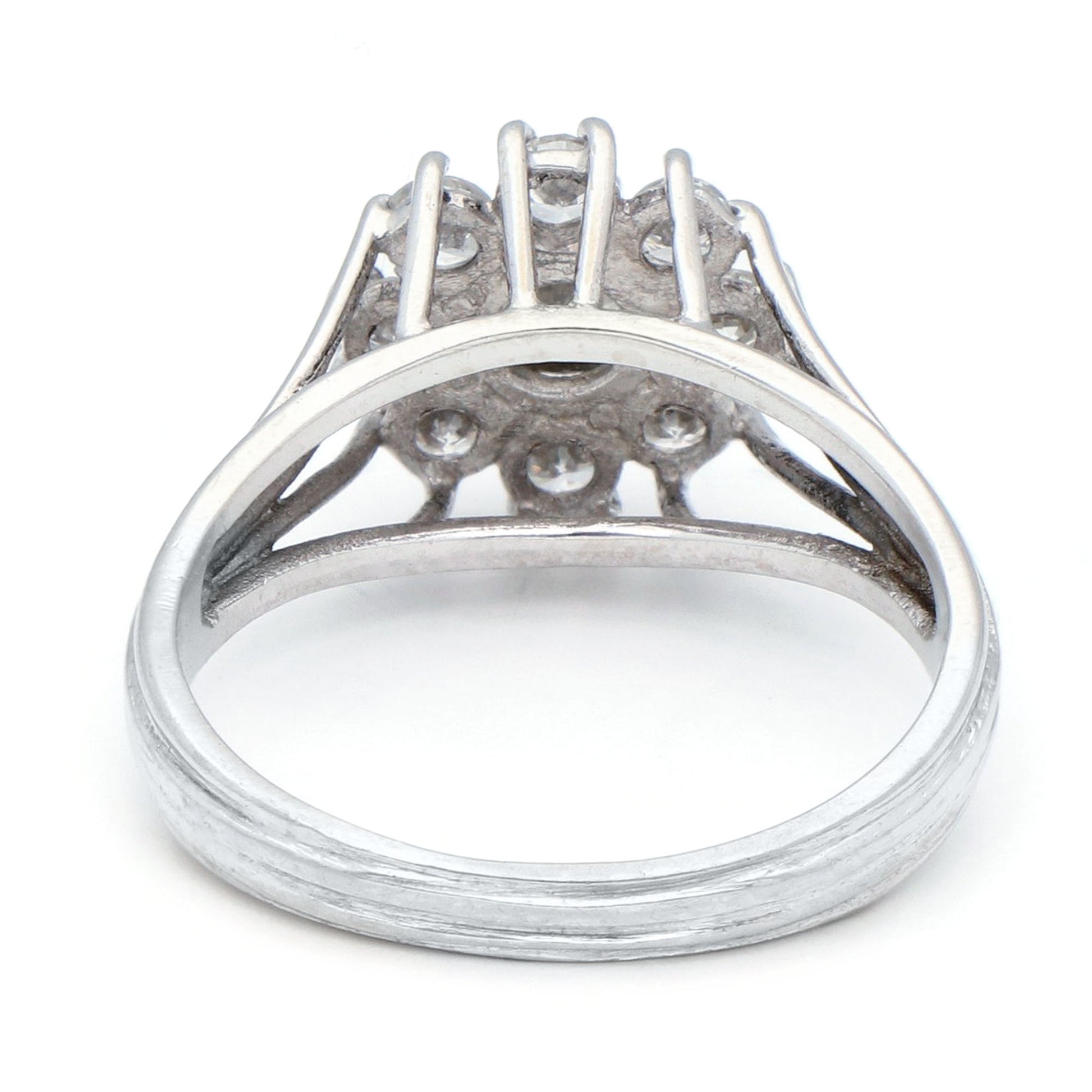 Vintage Diamond 14k Cluster Engagement Ring. 0.84cts