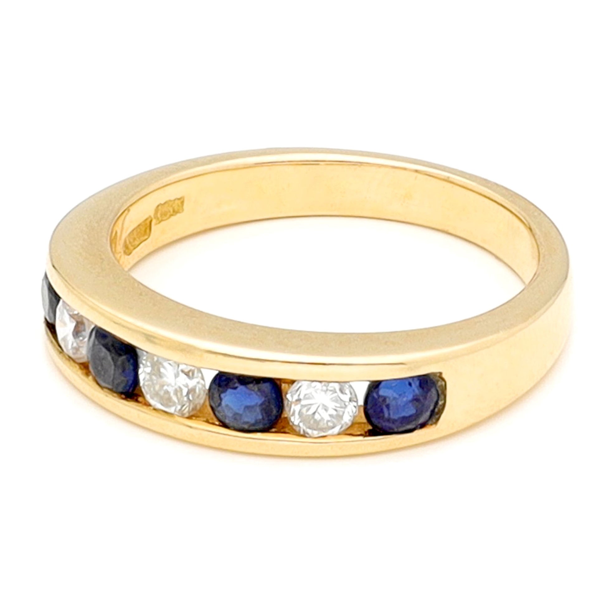 Diamond Sapphire 18k Row Ring 16995-9049