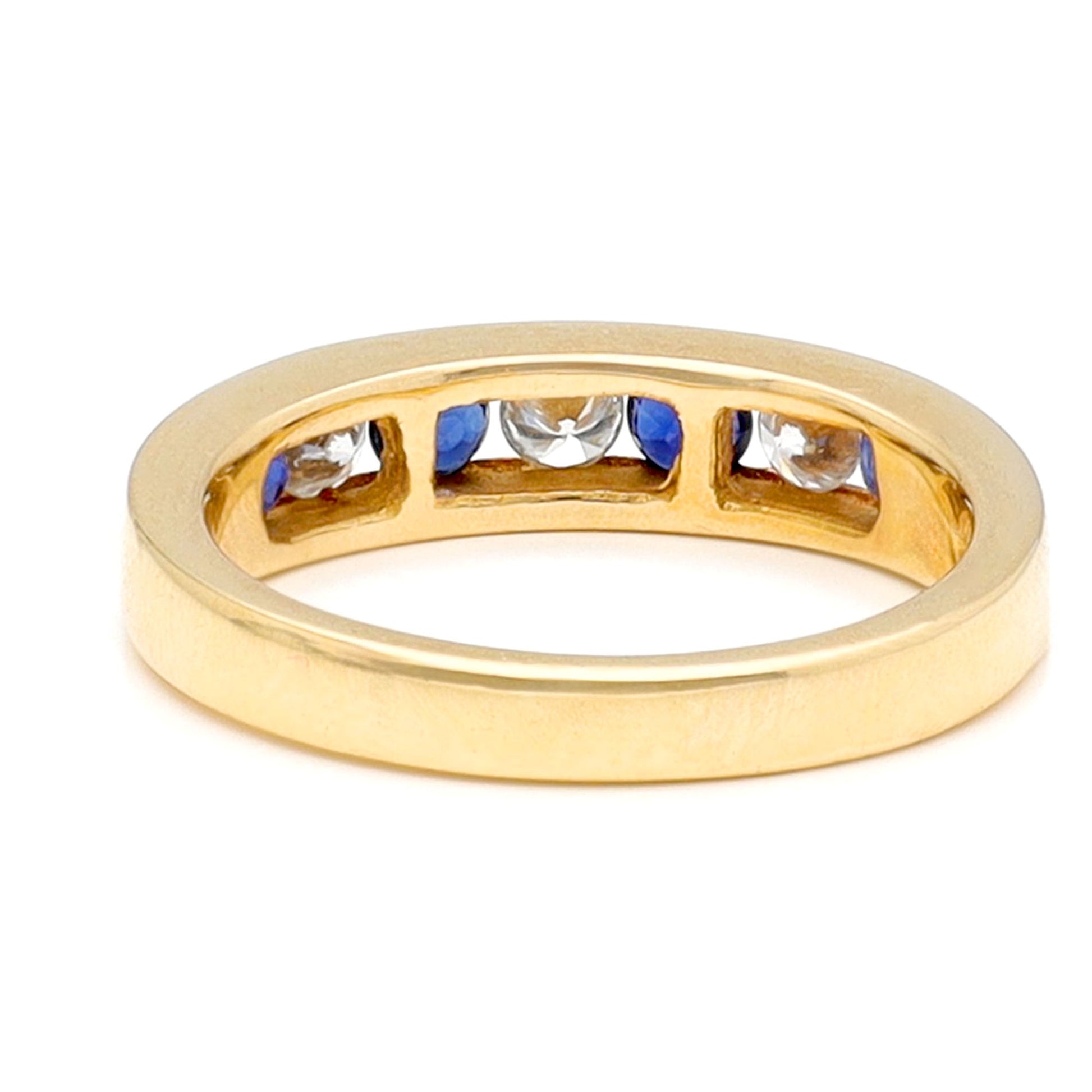 Diamond Sapphire 18k Row Ring 16995-9049
