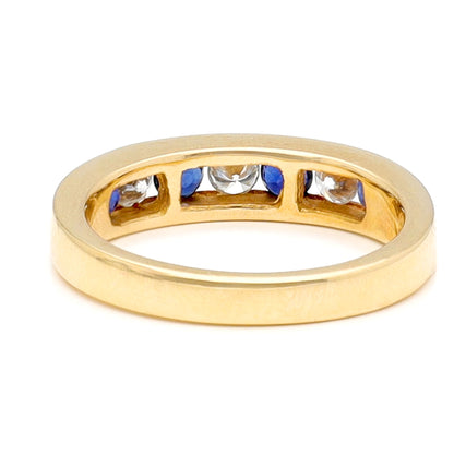 Diamond Sapphire 18k Row Ring 16995-9049
