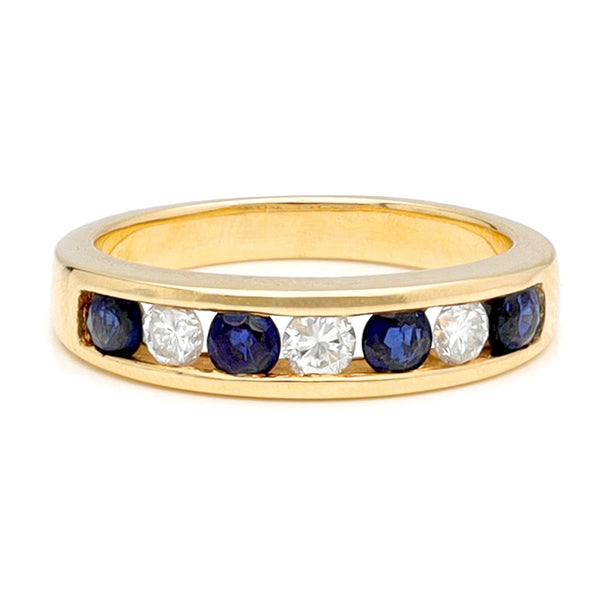 Diamond Sapphire 18k Row Ring 16995-9049
