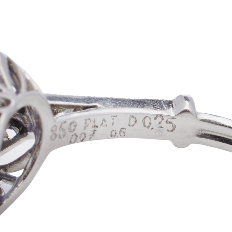 Art Deco Inspired Diamond and Sapphire Cluster Engagement Ring in Platinum