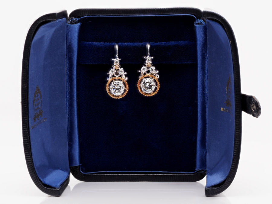 Exclusive Vintage Mario Buccellati 2.50ct Diamond Drop Earrings
