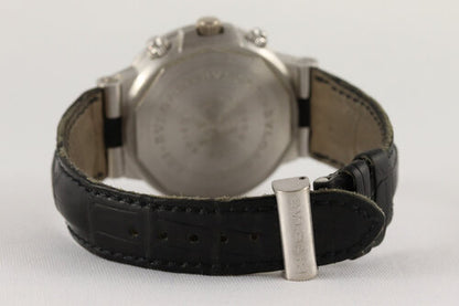 Bvlgari Diagono 18ct White Gold 40mm Automatic Chronograph Watch; white dial, on a black leather strap with white gold fold-over clasp, comes with Bulgari box