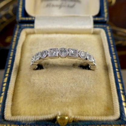 Brilliant and Princess-Cut Full Eternity Diamond Ring, 0.80 carat total