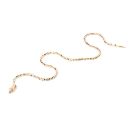 Antique Victorian Gold Snake Necklace with Tourmaline Eyes