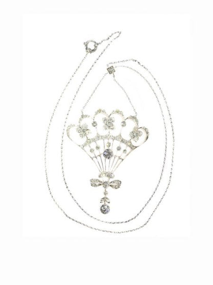 Belle Epoque Old Cut Diamond Pendant, 2.30cts, Silver and Gold, c.1900
