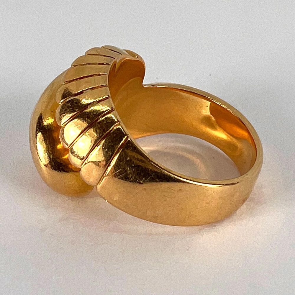 Vintage French Retro 18ct Yellow Gold Ring