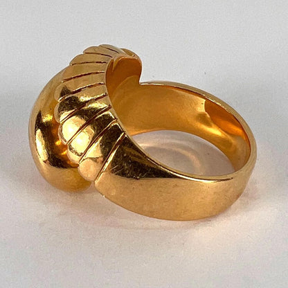Vintage French Retro 18ct Yellow Gold Ring