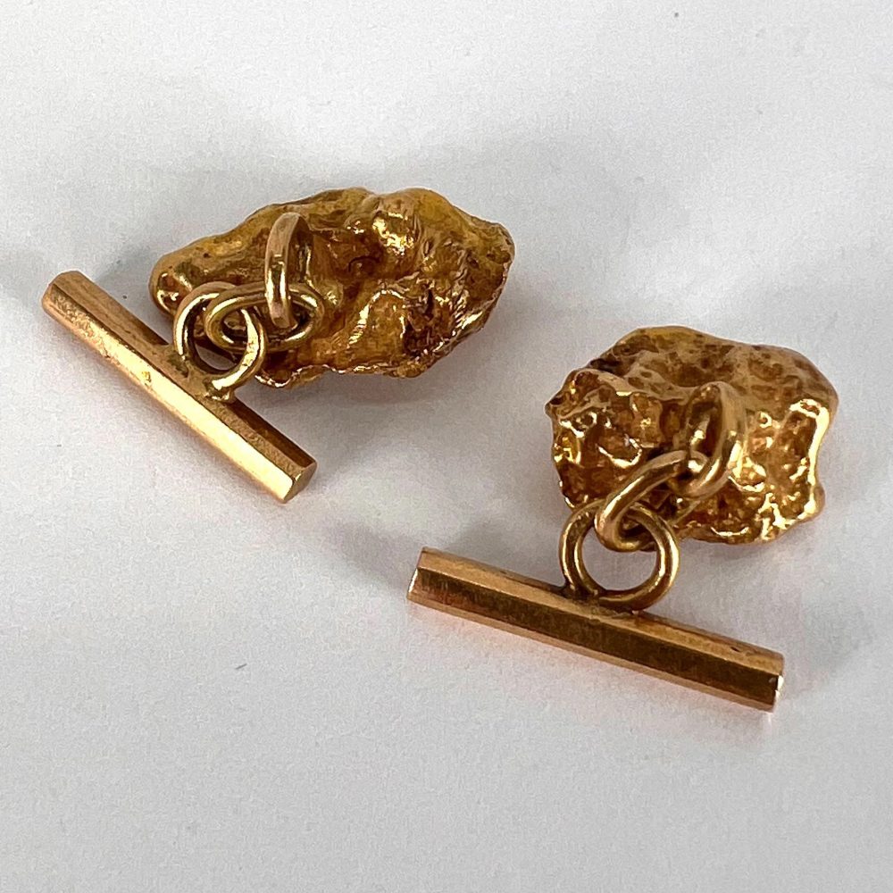 Natural Gold Nugget Cufflinks