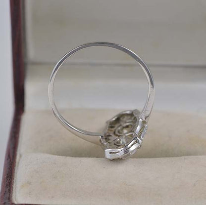 Edwardian Antique 1ct Old Cut Diamond Trilogy Panel Ring