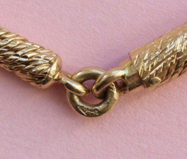 Vintage Georges Lenfant 18ct Yellow Gold Chain Necklace; comprising of bars of textured gold, France, Circa 1970.