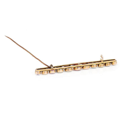 Antique Edwardian Multi Gem Harlequin Bar Brooch