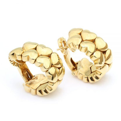 Cartier 18ct Yellow Gold Heart Earrings, Signed Numbered with Box