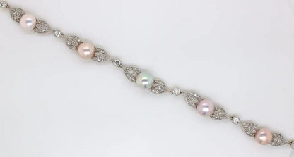Antique Edwardian Natural Pearl and Diamond Necklace