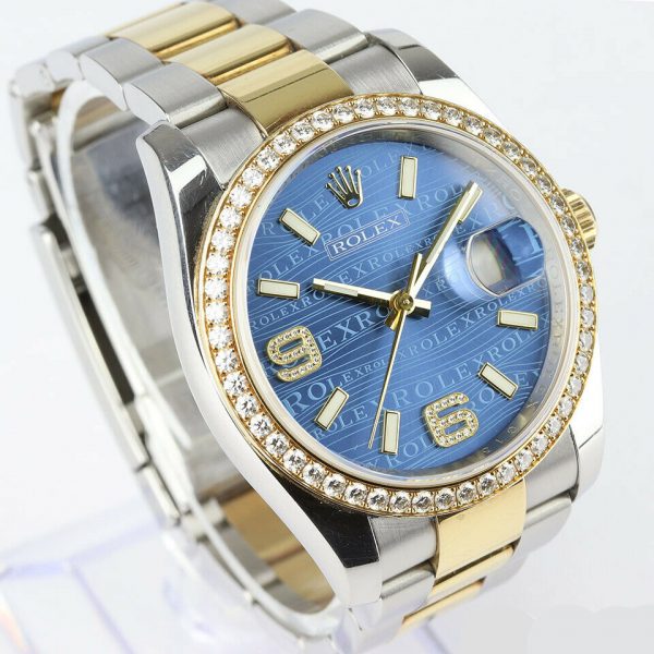 Rolex Mens Datejust 116243 Steel and Gold Watch With Diamond Bezel