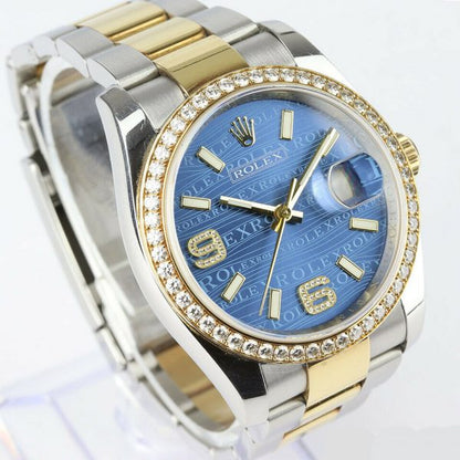 Rolex Mens Datejust 116243 Steel and Gold Watch With Diamond Bezel