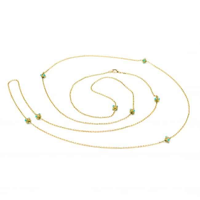 Antique Victorian Turquoise and Gold Necklace