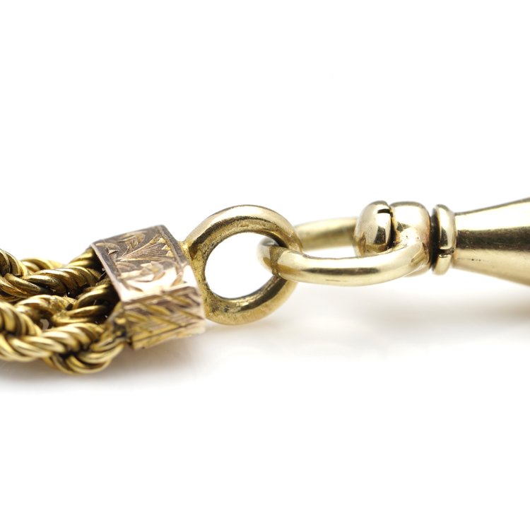 19th Century Antique 18ct Yellow Gold Chatelaine Bracelet with Lapis Lazuli and Pearls T bar clasp and lobster clasp