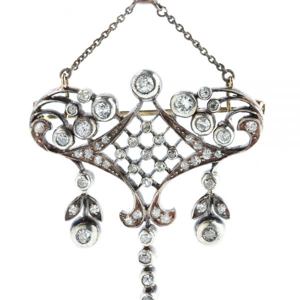 Antique Edwardian Old Cut Diamond Necklace, 1.70 carats