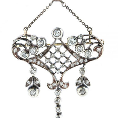 Antique Edwardian Old Cut Diamond Necklace, 1.70 carats