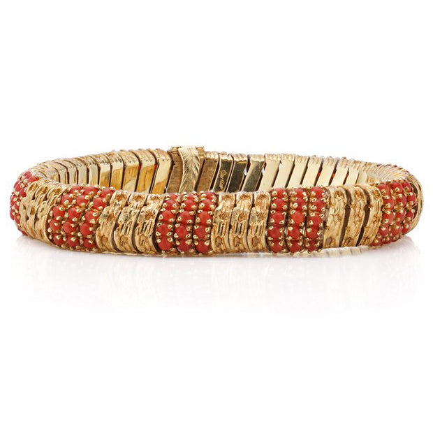 Vintage Cartier 18ct Gold and Coral Signori and Bondioli Bracelet