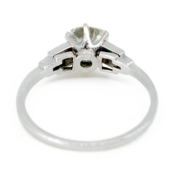Antique Art Deco 1.14ct Cushion Cut Diamond Ring, Platinum
