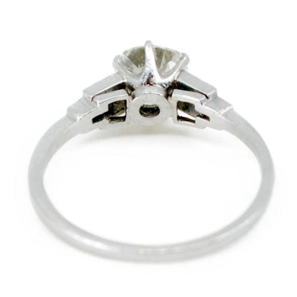 Antique Art Deco 1.14ct Cushion Cut Diamond Ring, Platinum