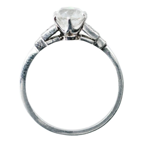 Antique Art Deco 1.14ct Cushion Cut Diamond Ring, Platinum