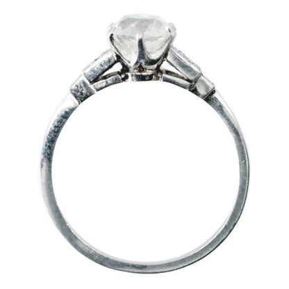 Antique Art Deco 1.14ct Cushion Cut Diamond Ring, Platinum