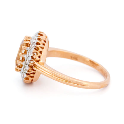 Diamond Morganite 14k Cluster Engagement Ring