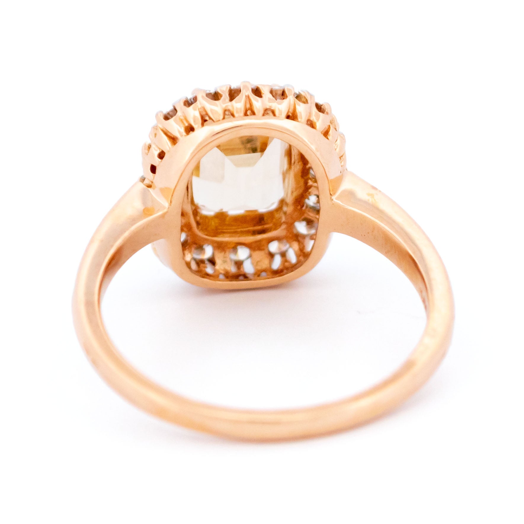 Diamond Morganite 14k Cluster Engagement Ring