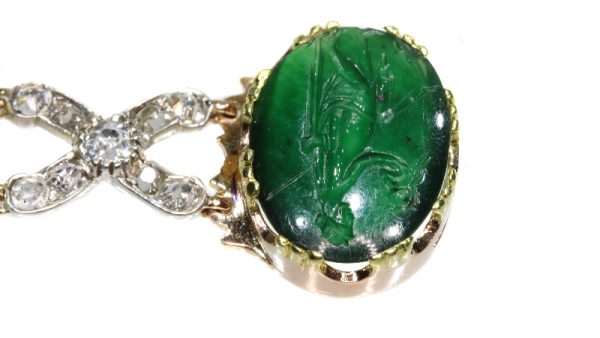 Antique 18th Century Diamond Bracelet with 2000 year old Chalcedony Intaglios