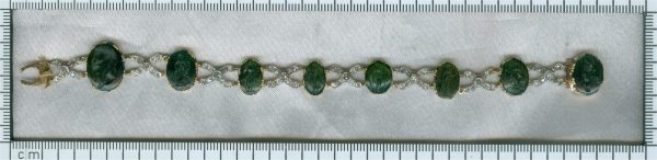 Antique 18th Century Diamond Bracelet with 2000 year old Chalcedony Intaglios