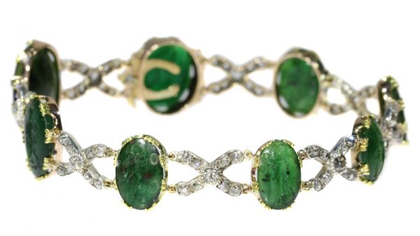 Antique 18th Century Diamond Bracelet with 2000 year old Chalcedony Intaglios