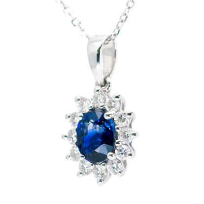 Diamond Sapphire 18k Cluster Pendant 17032-9079