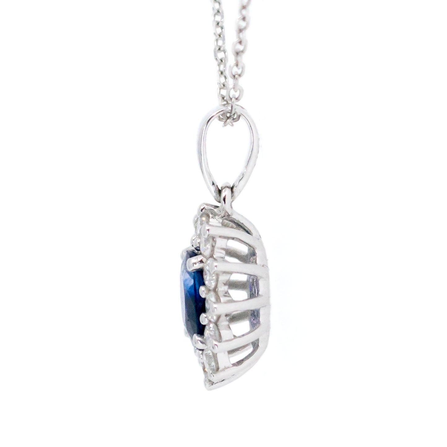 Diamond Sapphire 18k Cluster Pendant 17032-9079