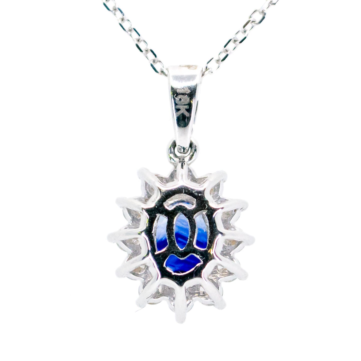 Diamond Sapphire 18k Cluster Pendant 17032-9079