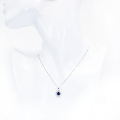 Diamond Sapphire 18k Cluster Pendant 17032-9079