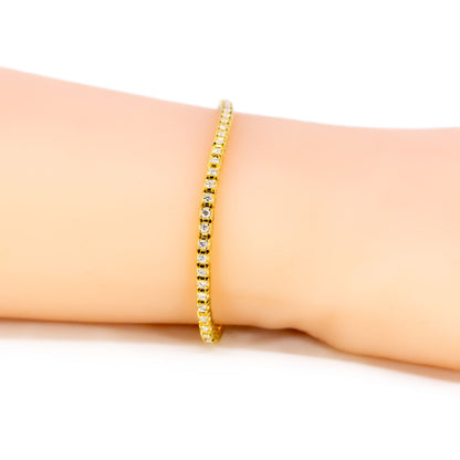 Diamond Line Tennis Bracelet, 1 Carat, in Yellow Gold