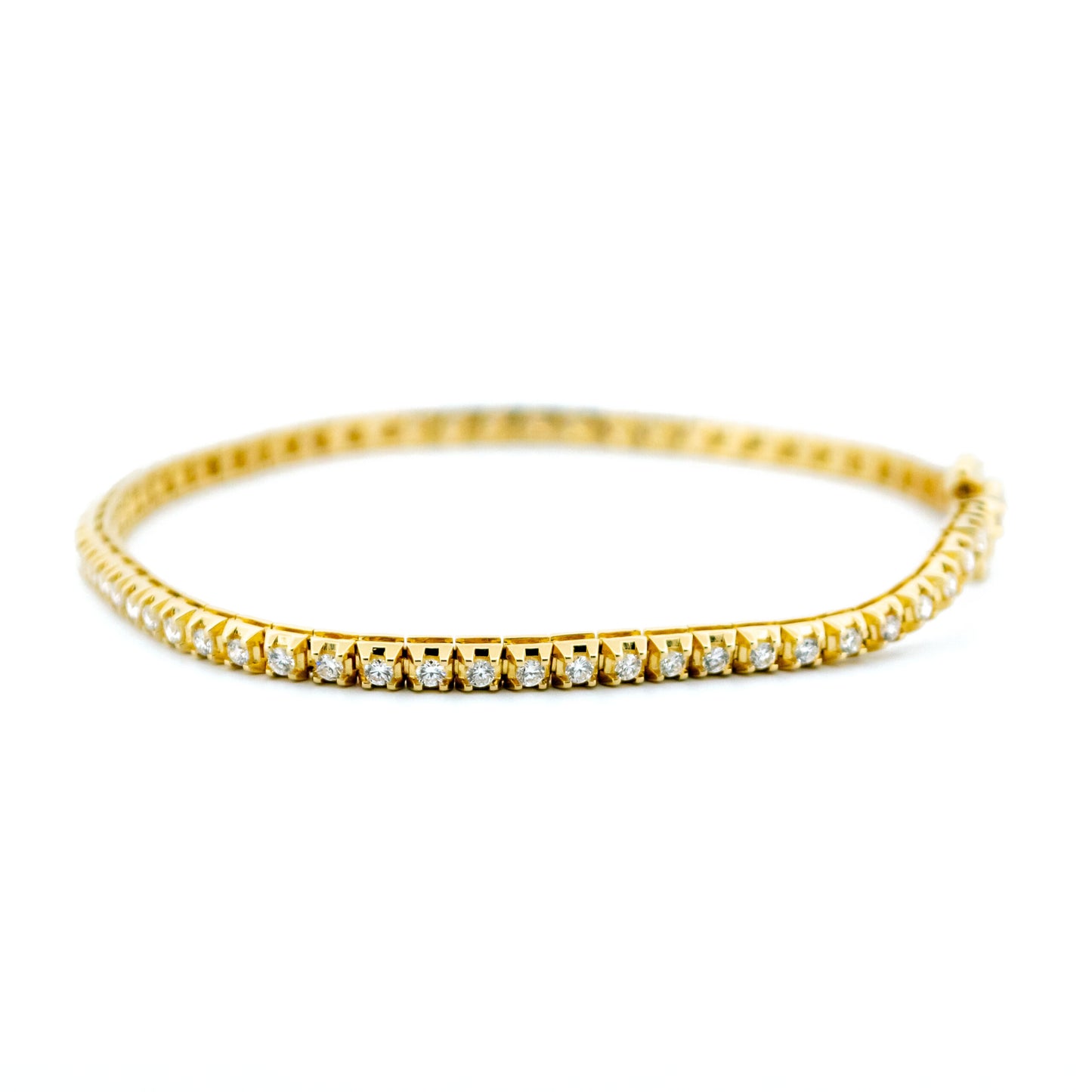 Diamond Line Tennis Bracelet, 1 Carat, in Yellow Gold