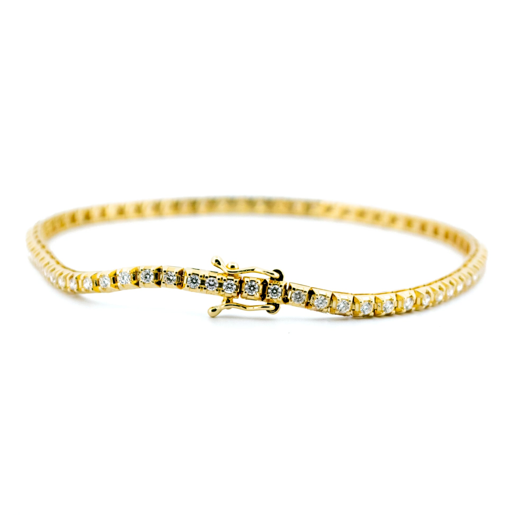 Diamond Line Tennis Bracelet, 1 Carat, in Yellow Gold